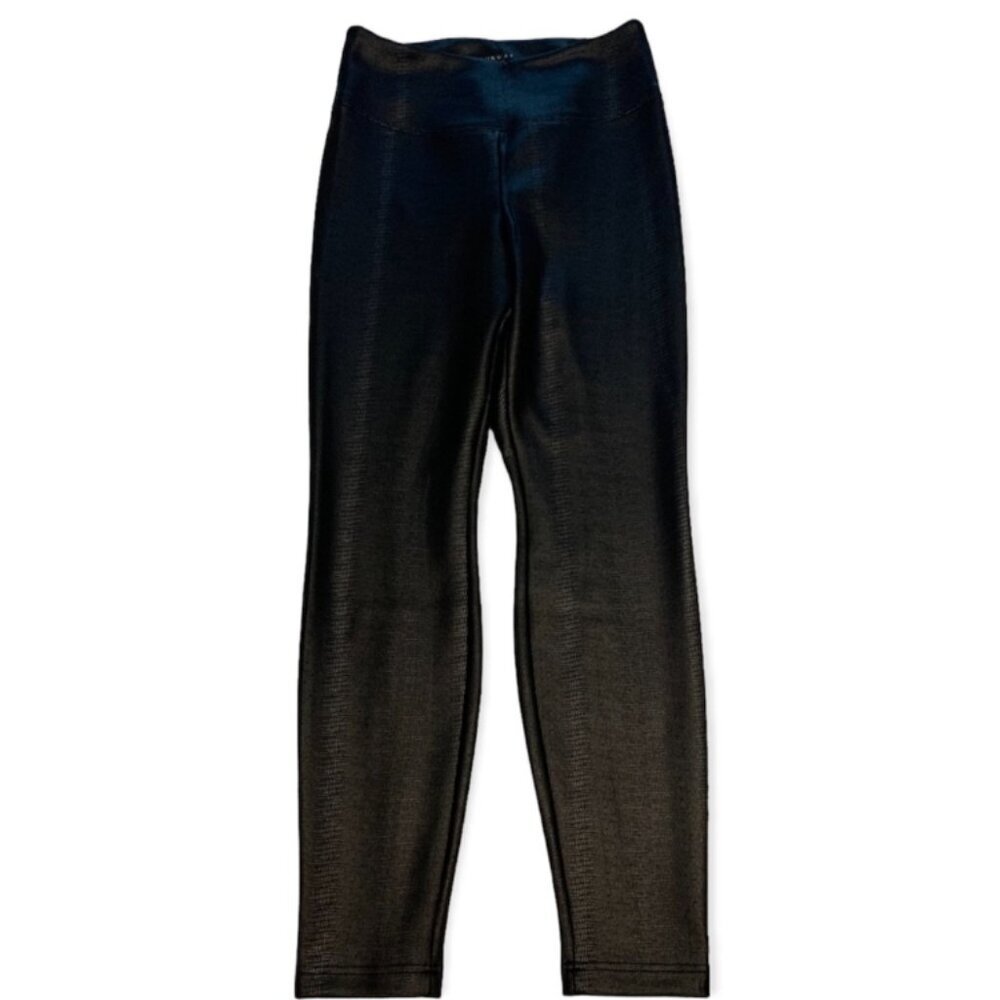 WHITE HOUSE BLACK MARKET Textured Vegan Leather Runway Legging Black Python 4 - Picture 3 of 11